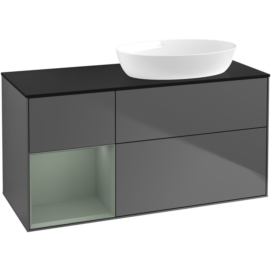 Wastafelonderkast Finion 1200x603x501mm Antr. Matt Lacquer GA42GMGK