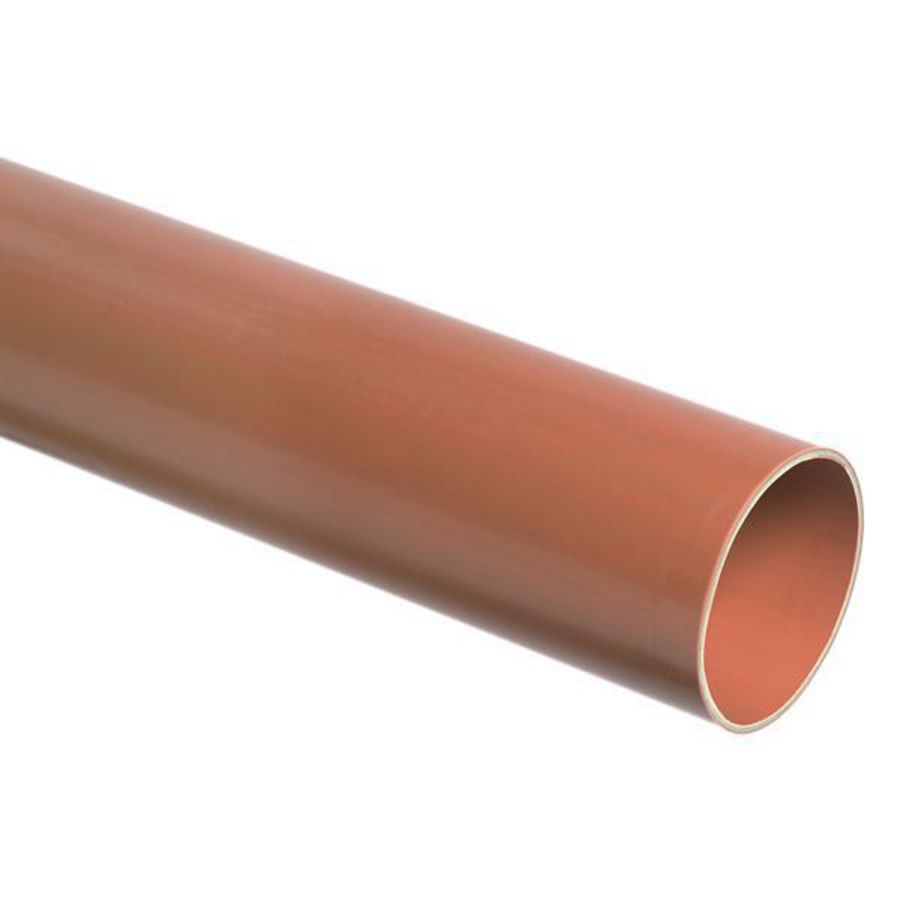 Lengte a 5mtr. PVC Ultra-3 riool afvoerbuis bruin 110mm wd=3,2mm KOMO