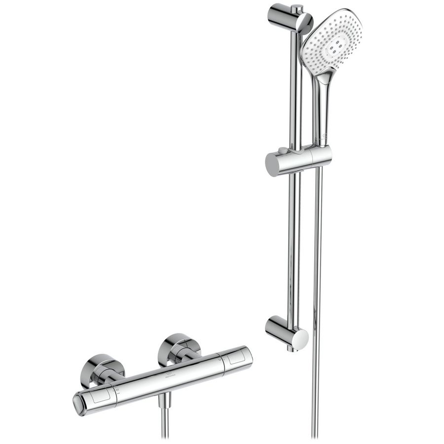 Renovatieset Ceratherm T100 met Idealrain EvoJet glijst. 60cm chroom