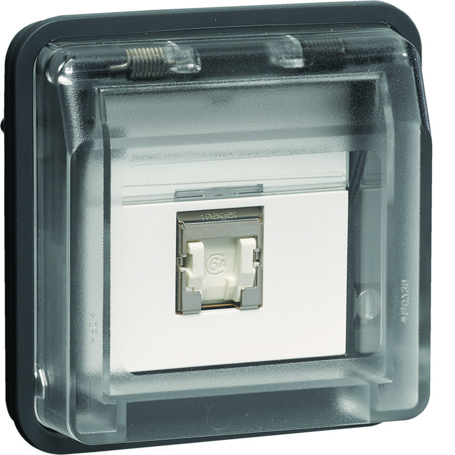 Data-aansluiting Cat 6. 1-v W.1 grijs