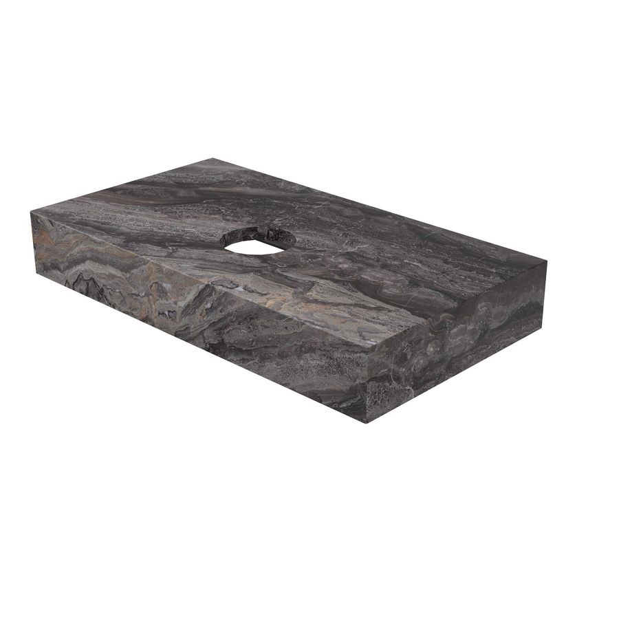 Fonteinplateau BLOCQ met afvoergat in het midden 40x22x6cm Venice Brown glossy INK