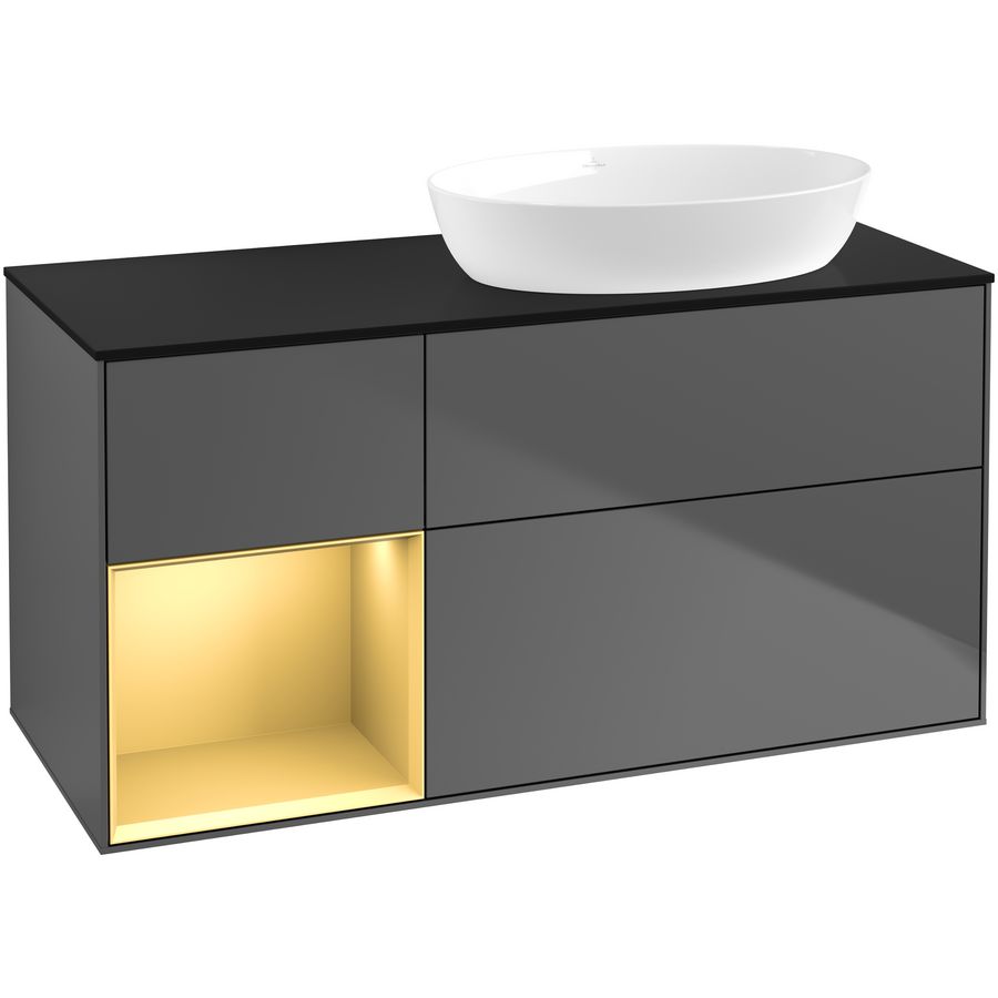 Wastafelonderkast Finion 1200x603x501mm Antr. Matt Lacquer GA42HFGK