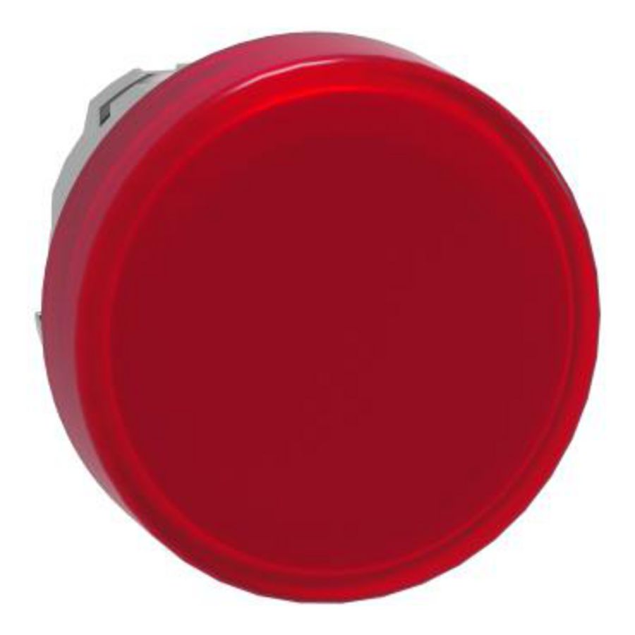 Kop voor lampje Ø22mm rond glad kapje Rood