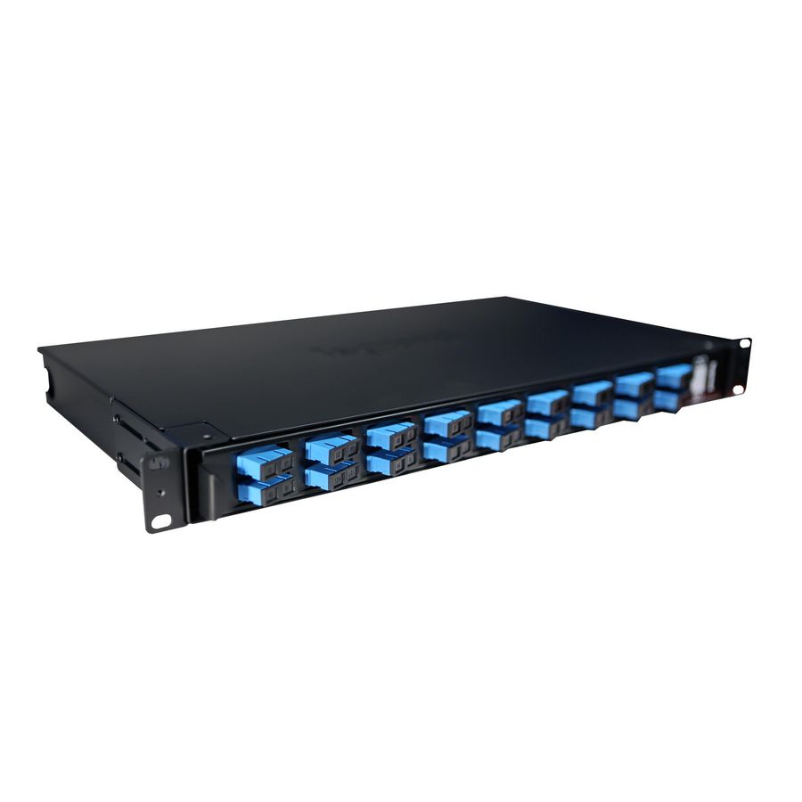 Glasvezelpaneel compleet draaibaar 1HE tbv 18 SC SM LCS3