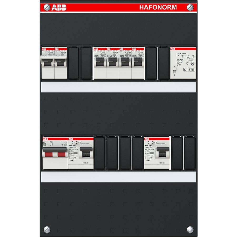 Groepenkast 4x achter 2x 30mA + FT + HS 1-f binnenw+deksel