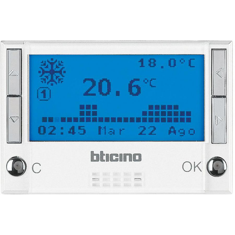 Thermostaat programmeerbaar 3 modulen Axolute White