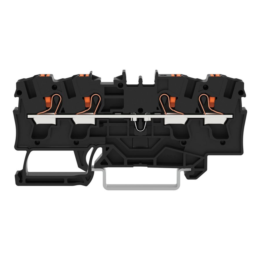 4-draads rijgklem Met drukknop 4 mm² zwart VVE=50