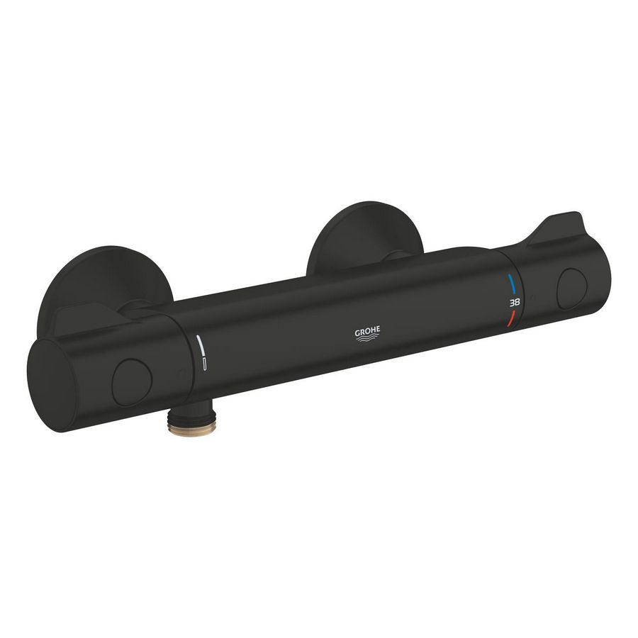 Grohtherm 800 Douchethermostaat 150mm Matte Black (mat zwart) incl. S-koppelingen (prof)