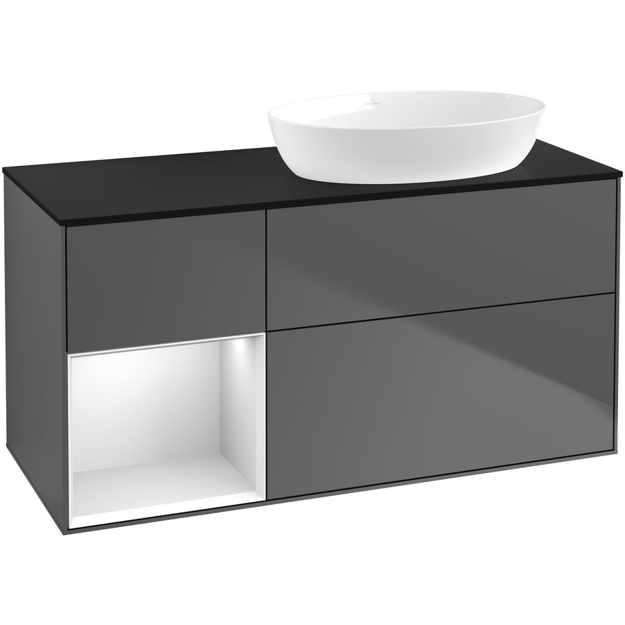 Wastafelonderkast Finion 1200x603x501mm Antr. Matt Lacquer GA42MTGK