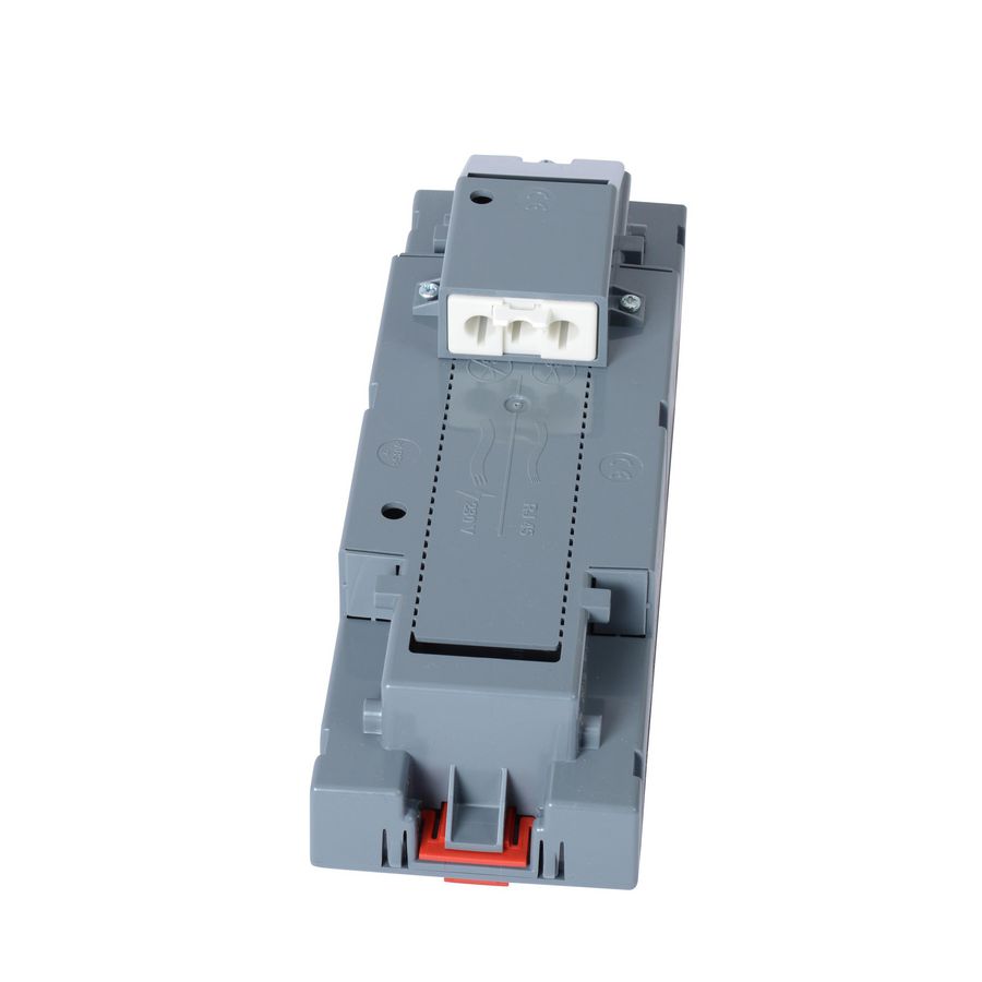 Inbouwunit 8m horiz. 4xWandcontactdoos rood +polarisatie