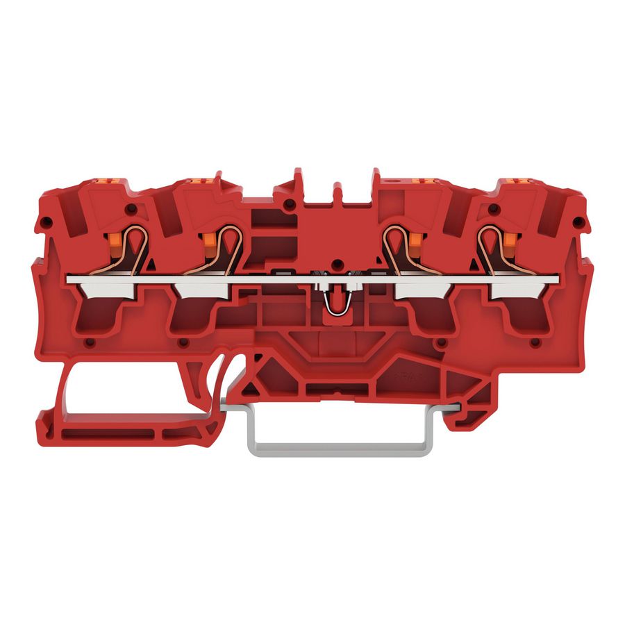 4-draads rijgklem Met drukknop 4 mm² rood VVE=50