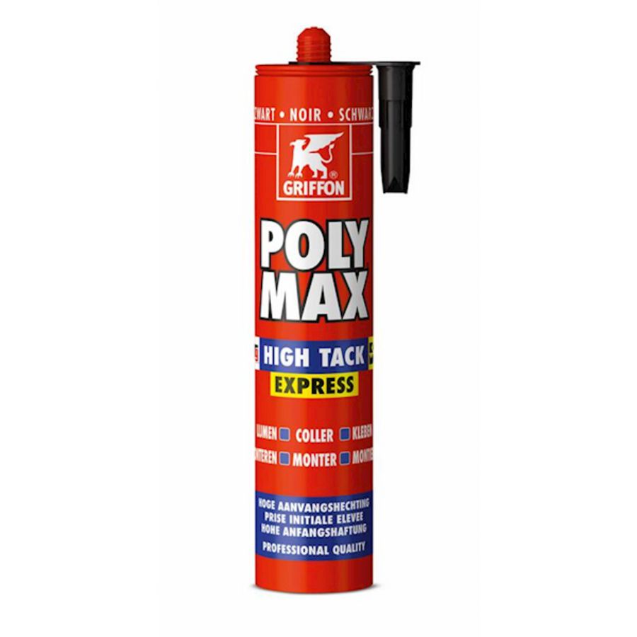 Montagelijm POLY MAX HIGH TACK EXPRESS zwart koker a 435g
