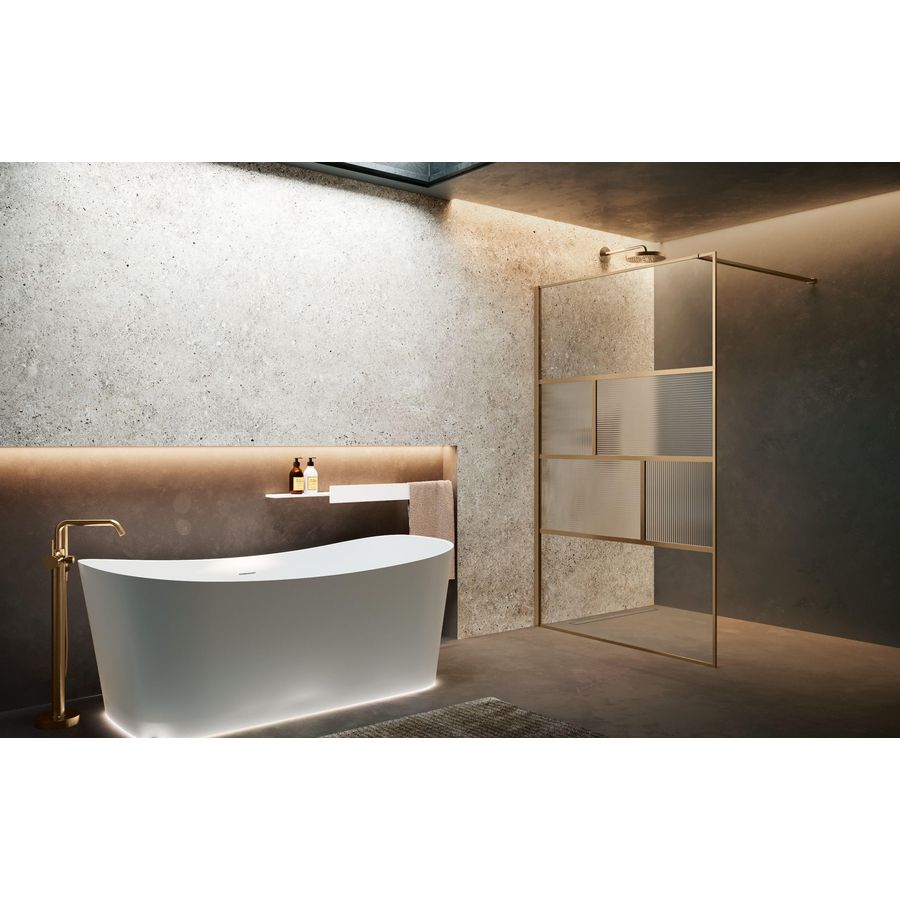 Inloopdouche HC-ART 120 ver. 1170-1185x2000mm glas Flute profiel Brushed bronze