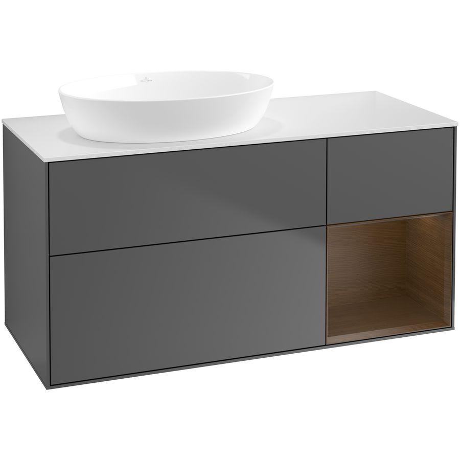 Wastafelonderkast Finion 1200x603x501mm Antr. Matt Lacquer GA51GNGK