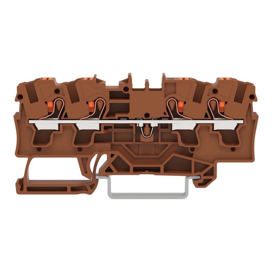 4-draads rijgklem Met drukknop 4 mm² bruin VVE=50