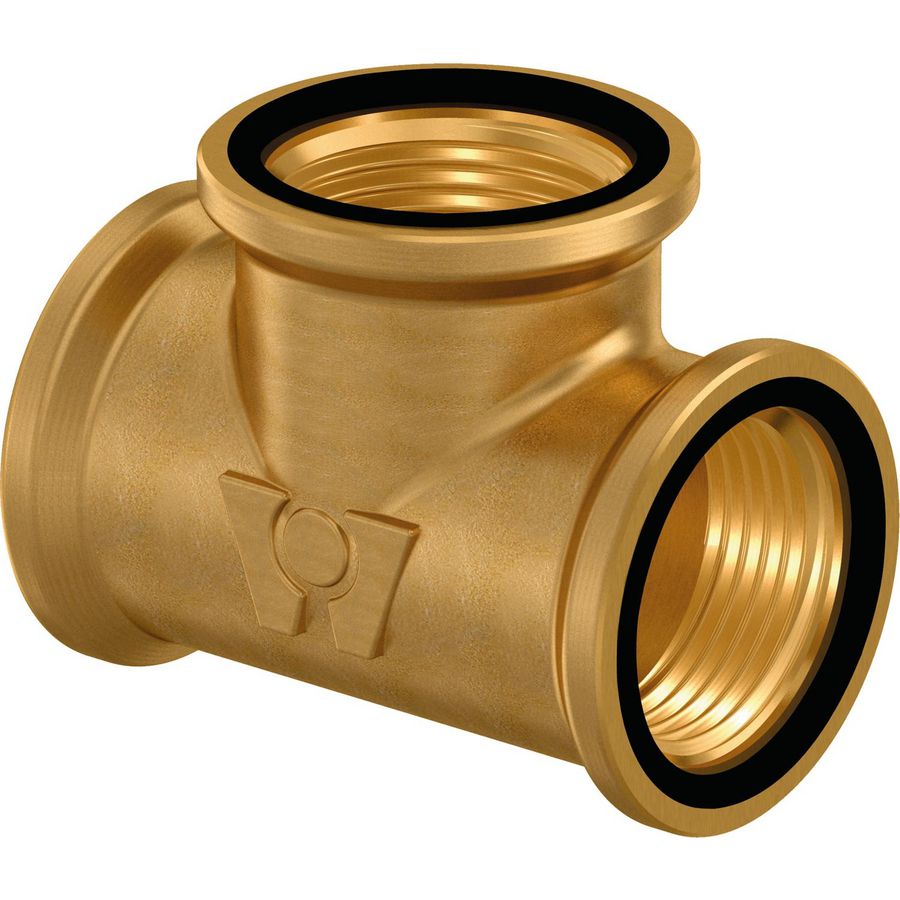 T-koppeling Wipex met o-ring DN40-50 1.1/4"x1.1/4" bn.
