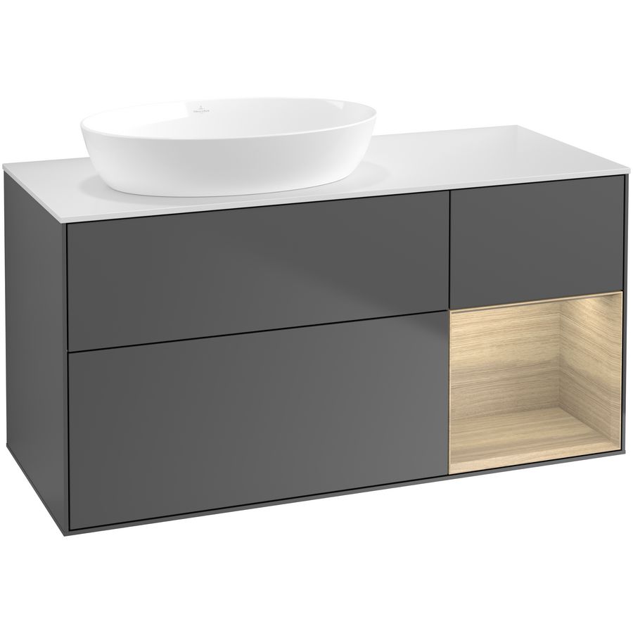 Wastafelonderkast Finion 1200x603x501mm Antr. Matt Lacquer GA51PCGK