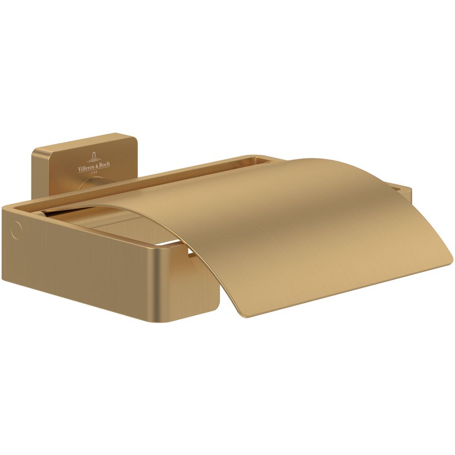 Toiletrolhouder met deksel Elements - Striking Brushed Gold