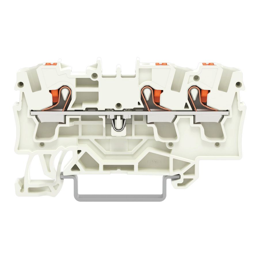 3-draads rijgklem Met drukknop 4 mm² lichtgrijs VVE=50