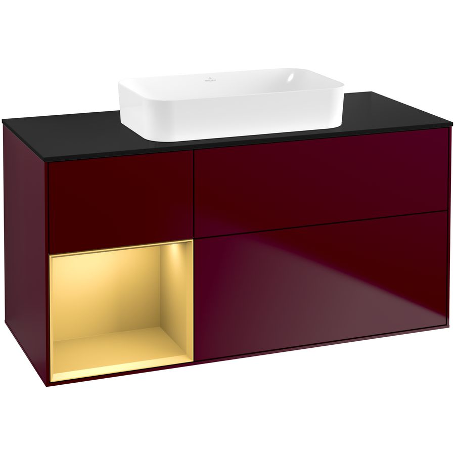 Wastafelonderkast Finion 1200x603x501mm Peony Matt Lacquer G702HFHB