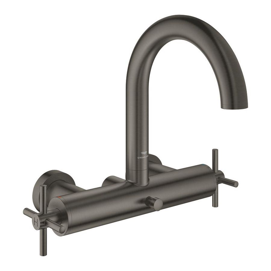 Atrio badmengkraan kruisgrepen hard graphite geborsteld (mat donker grijs) (Spa colors coll.)