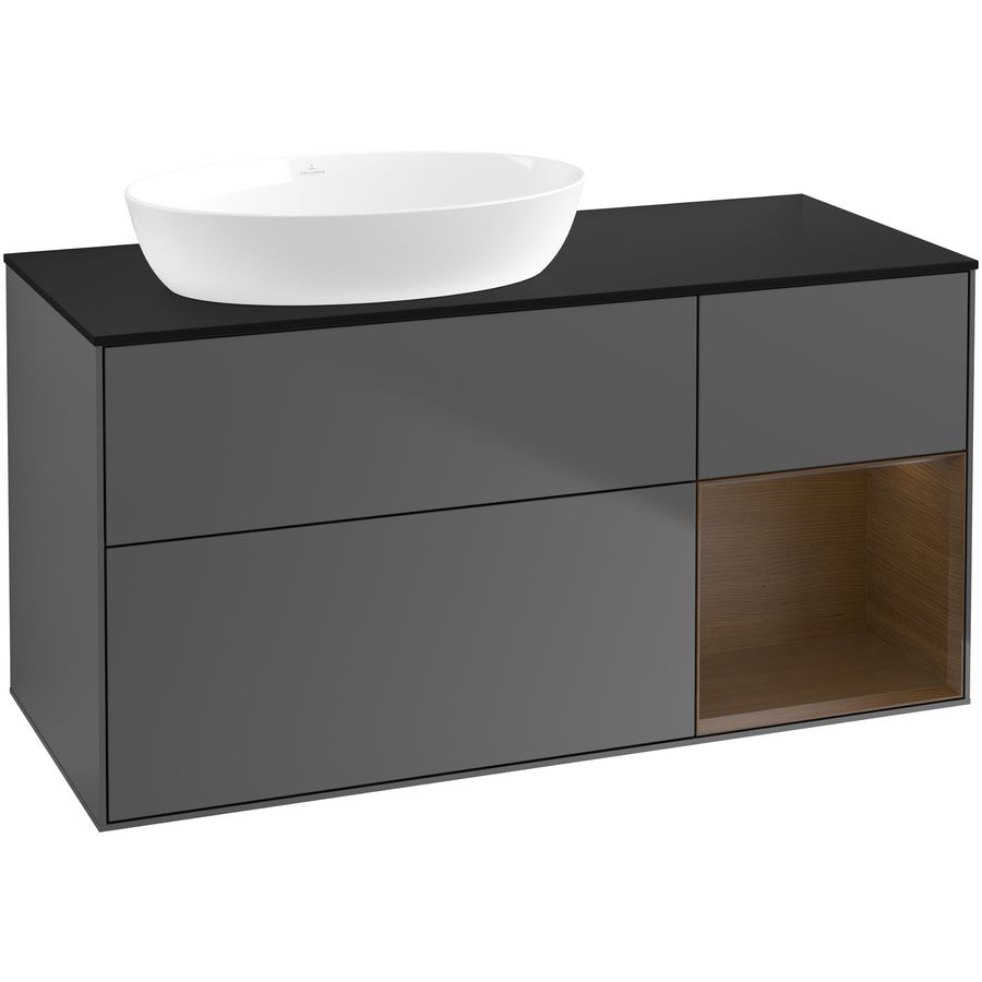 Wastafelonderkast Finion 1200x603x501mm Antr. Matt Lacquer GA52GNGK