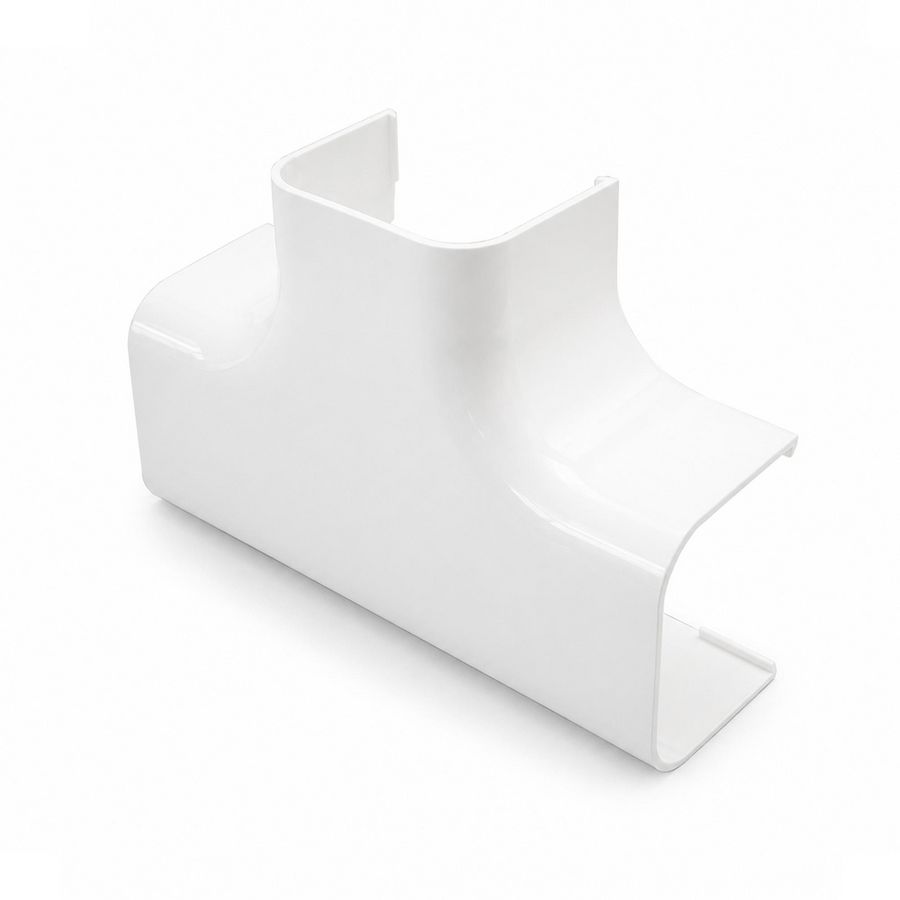 T-stuk 90x65mm wit PVC RAL9010
