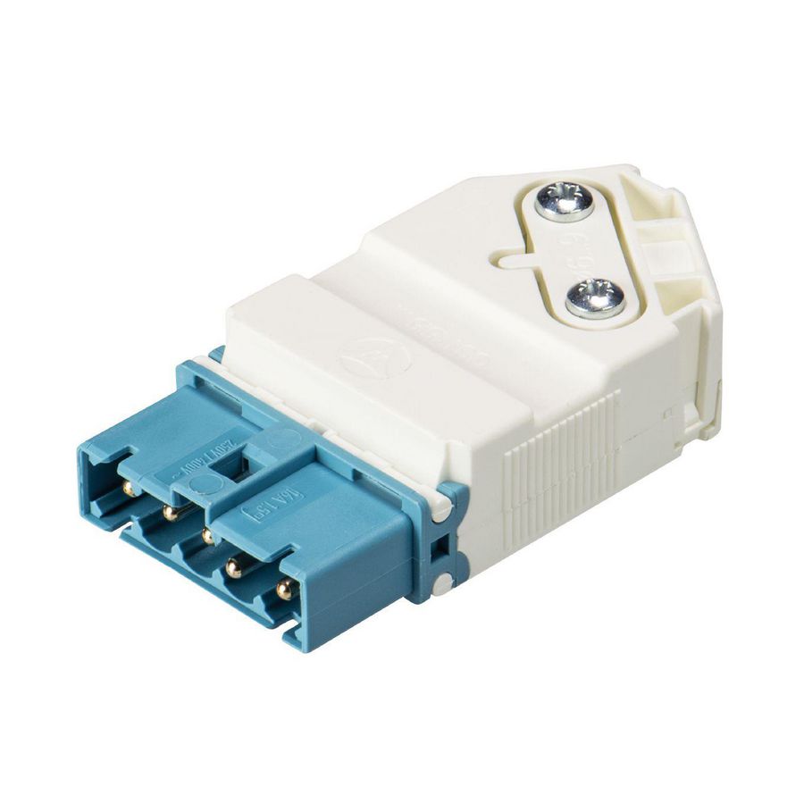 Kabelsteker GST15I5 male schuin pastelblauw schroef VVE=50