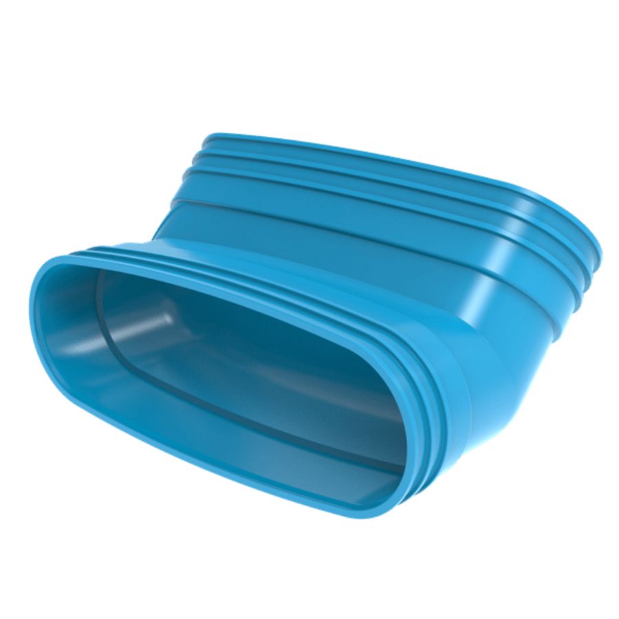 Staande bocht lijm 45° PVC luchtverdeelsysteem VENTIZA blauw (235x80mm) mof/mof