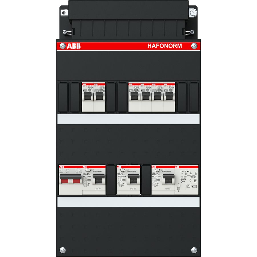 Installatiekast 6x achter 3x 30mA + T + HS 1-f