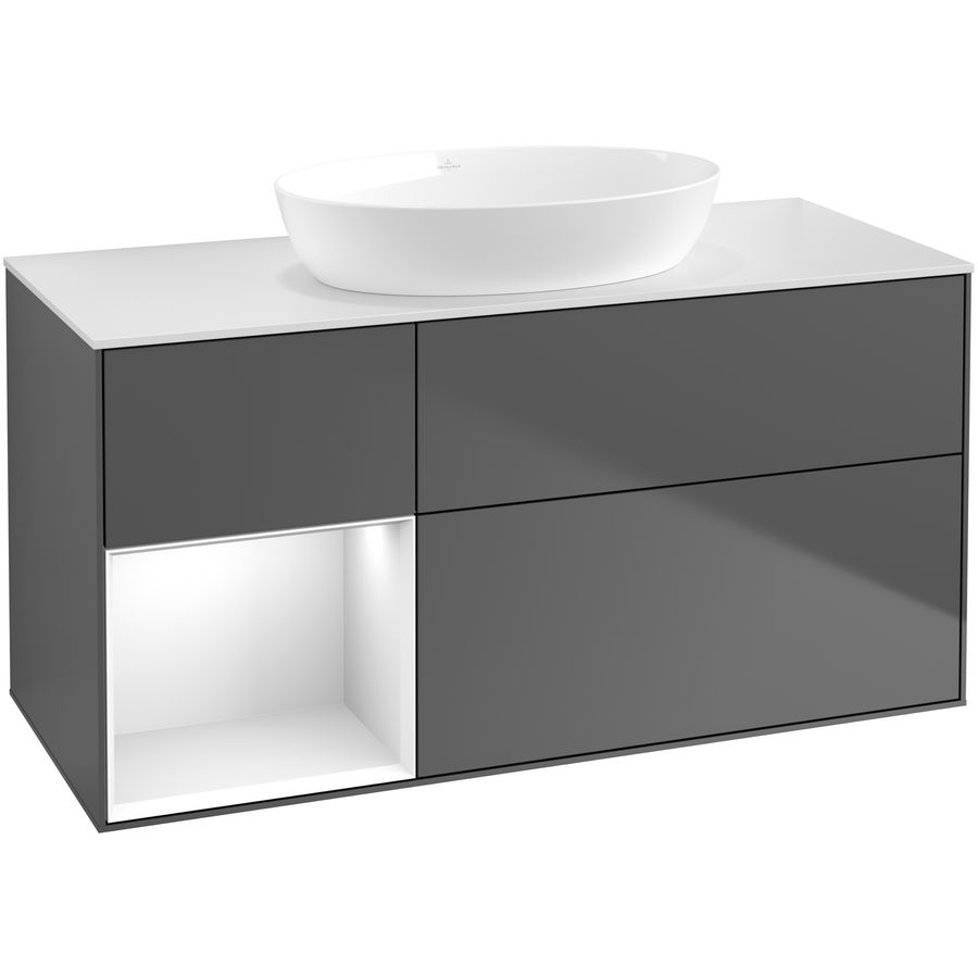 Wastafelonderkast Finion 1200x603x501mm Antr. Matt Lacquer GA61GFGK