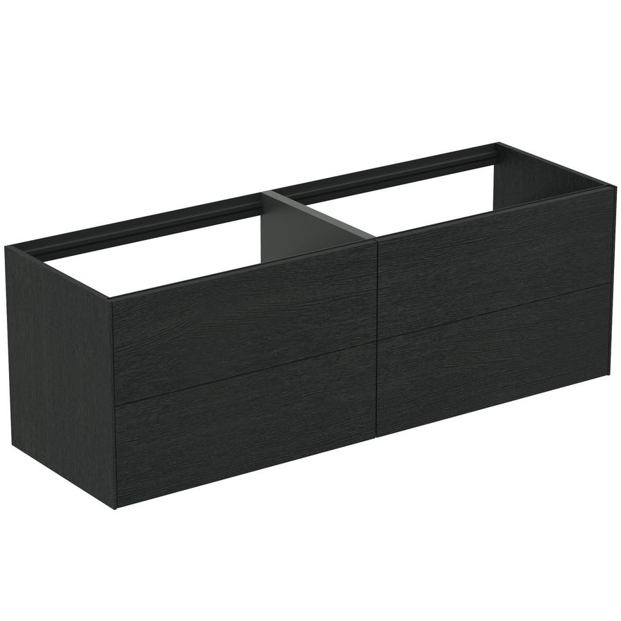 Conca wastafelmeubel 160x50x55cm 4 laden zonder afdekblad smoked oak