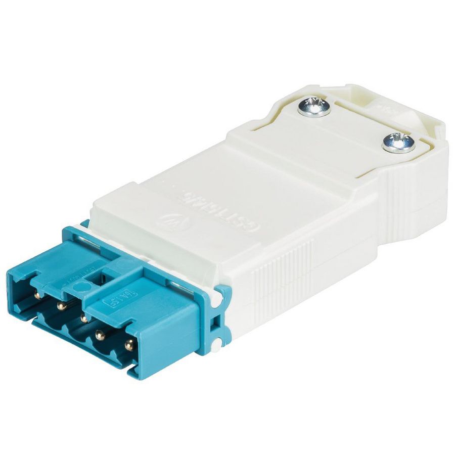 Kabelsteker GST15I5 male recht pastelblauw schroef VVE=50