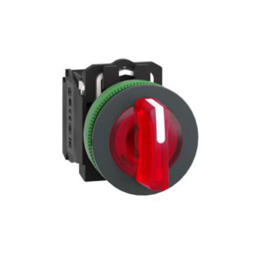 Illum.selector switch Flush mounted plastic red 30 3 pos