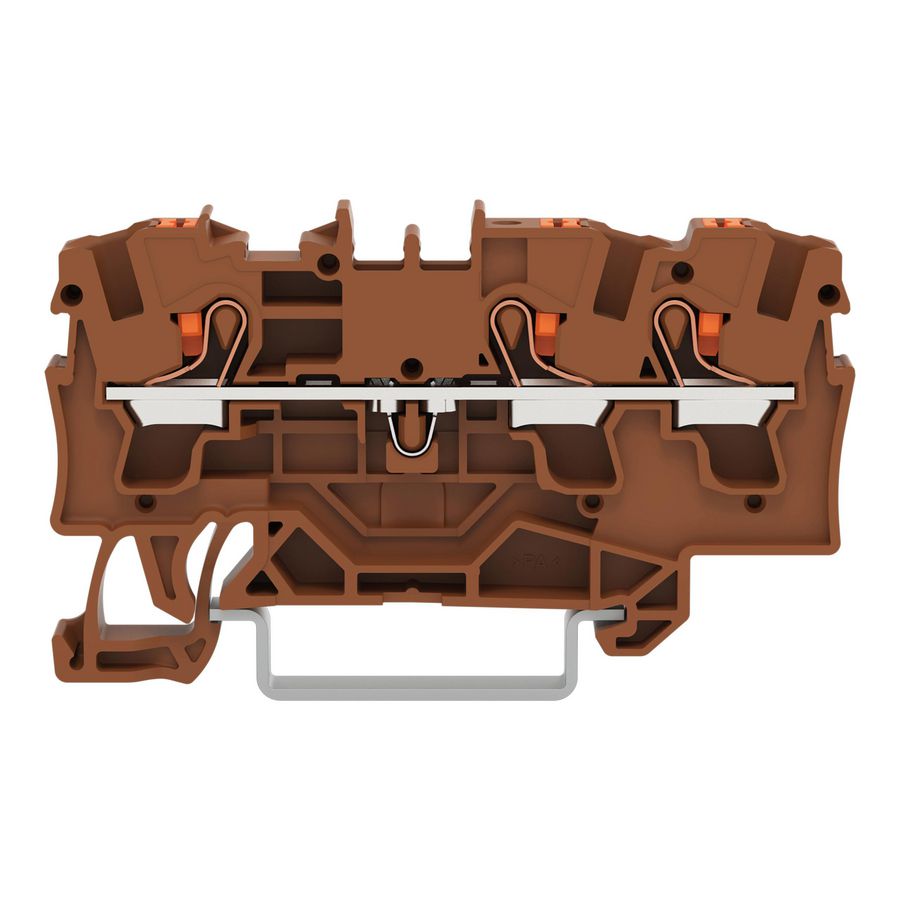 3-draads rijgklem Met drukknop 4 mm² bruin VVE=50