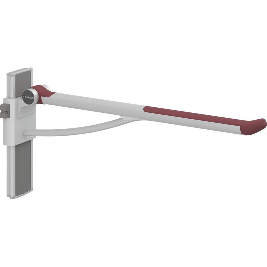 Toiletsteun verstelbaar links wandmont. 850mm PLUS rood