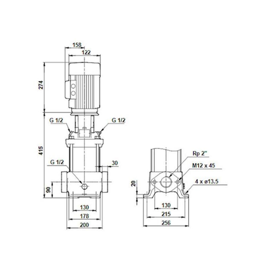 Centrifugaalpomp CRE20-01 AN-A-A-E-HQQE 3x380-500 60 HZ