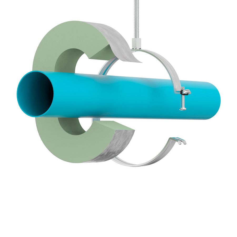 Isolatiebeugel / Pijpbeugel FlamcoFix CC30 (30mm PIR isolatie) M8/10 Ø22mm Fastfix