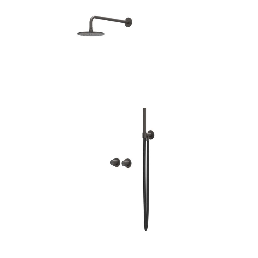 Regendoucheset inb CONCORD rvs geborsteld carbon black CSC3ICBABCB