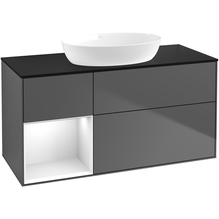 Wastafelonderkast Finion 1200x603x501mm Antr. Matt Lacquer GA62GFGK