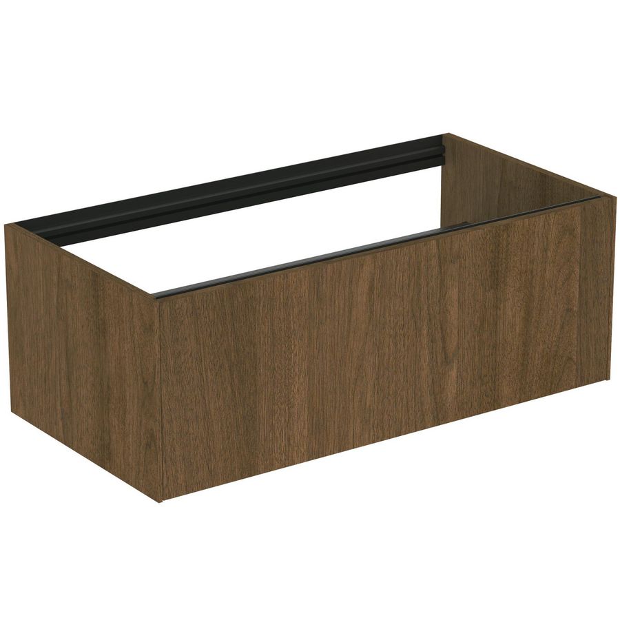 Conca wastafelmeubel 100x50x37cm 1 lade zonder afdekblad dark walnut