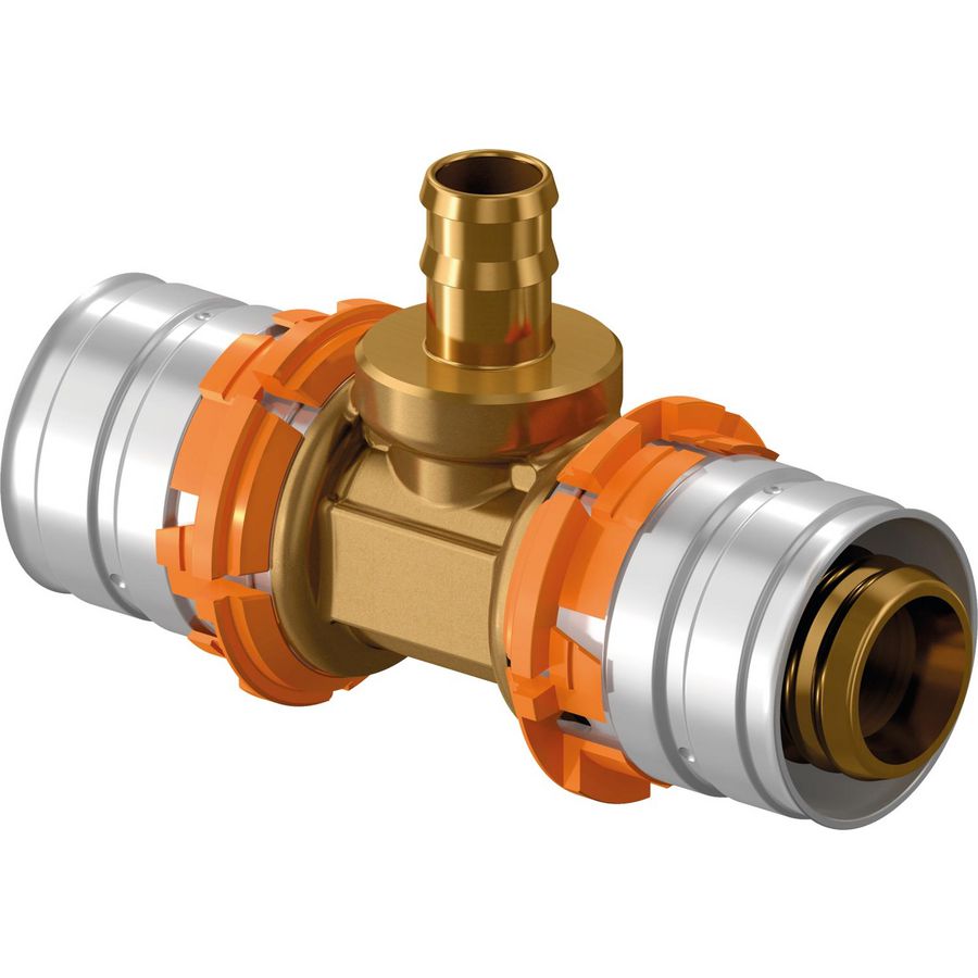T-koppeling Q&E 20mm persaansluitingx9,9mm Q&Ex20mm persaansluiting VVE=2