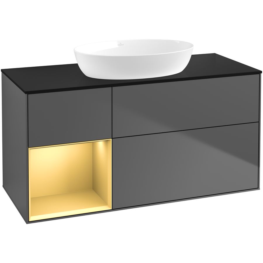 Wastafelonderkast Finion 1200x603x501mm Antr. Matt Lacquer GA62HFGK