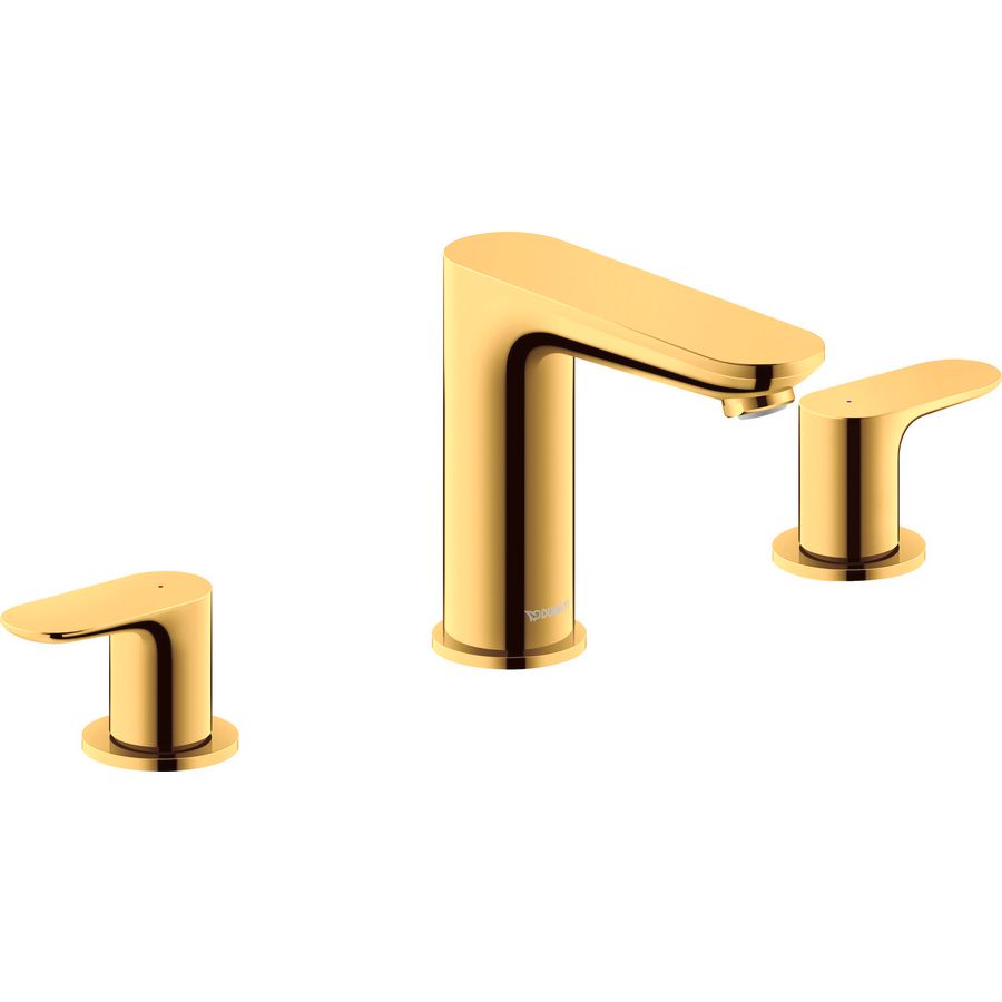 Wave 3-gats wastafelkraan goud gepolijst sprong 129mm