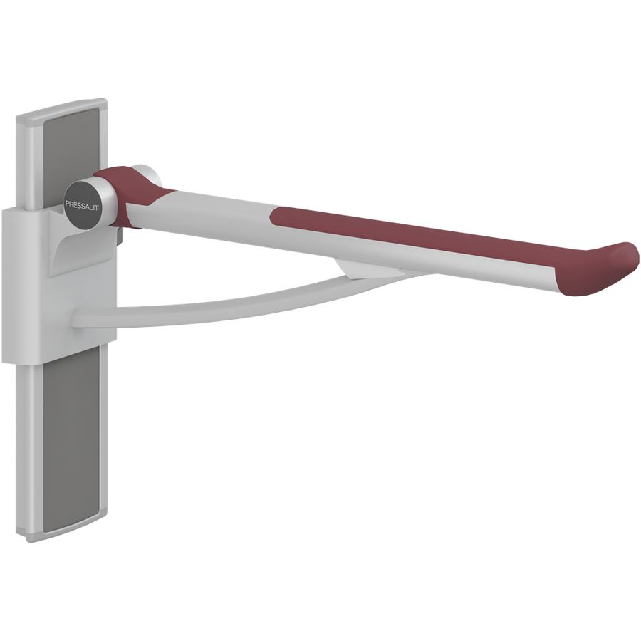 Toiletsteun verstelbaar rechts wandmont. 700mm PLUS rood