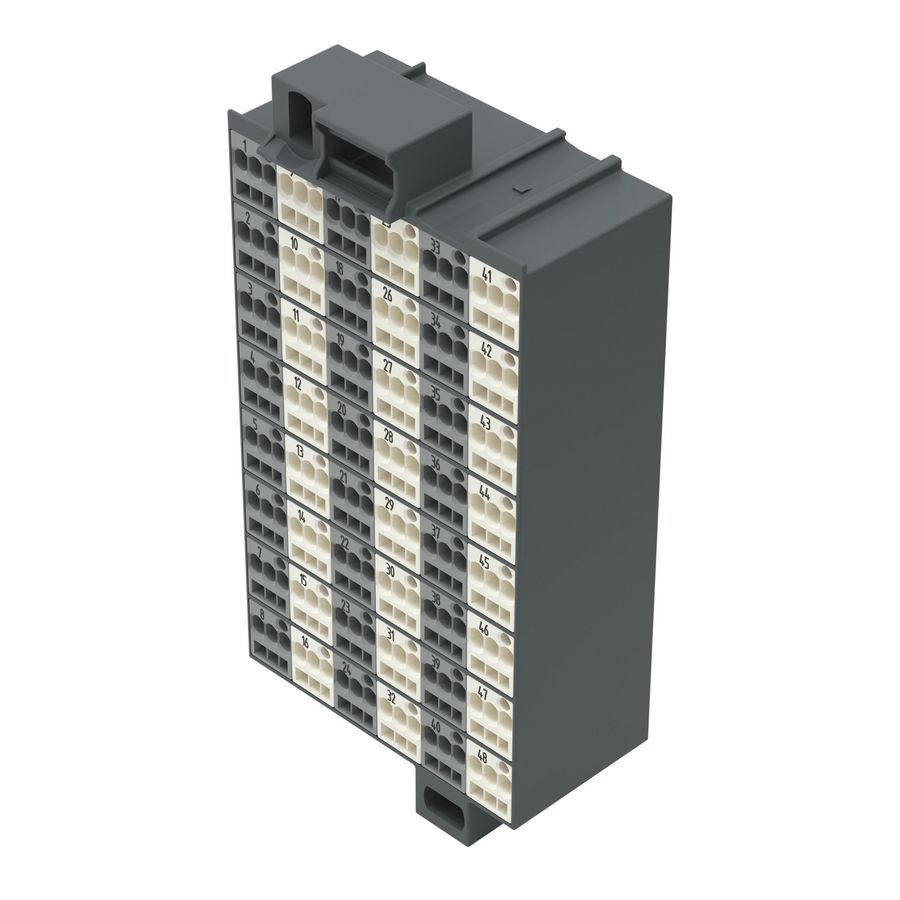 Rangeerblok 48-polig Opdruk 1-48 donkergrijs