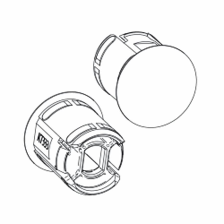 Grijze kunststof afdekdop li m schotjes aan binnenzijde