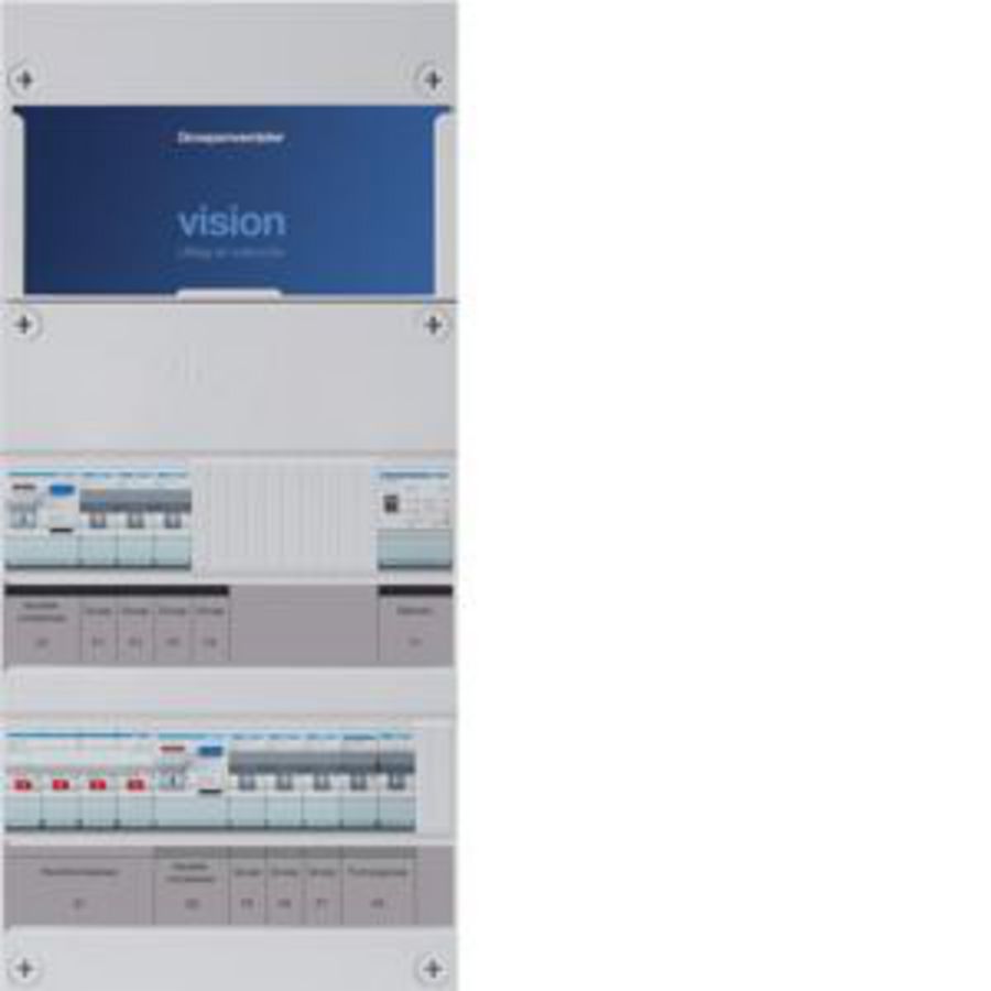 Groepenkast 6-groepenverdeler HS 2xALS 2P 30mA +F+T 3-fase