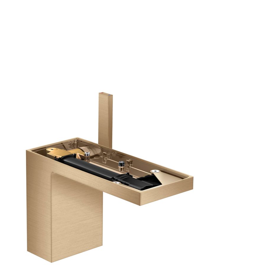 1-hendel wastafelkraan 110 PushOpen waste set zonde plaat Brushed Bronze AX MyEdition