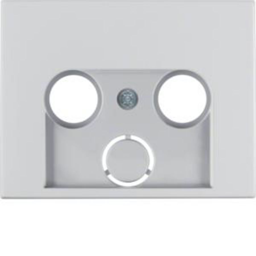 Afdek. antennecontactdoos 2(3) uitsparingen berker K.1/K.5 alu